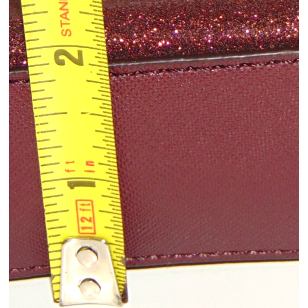 Kate Spade New York Tinsel Glitter Crossbody Bag Burgundy Wine Zip Gold Hardware - Picture 9 of 15